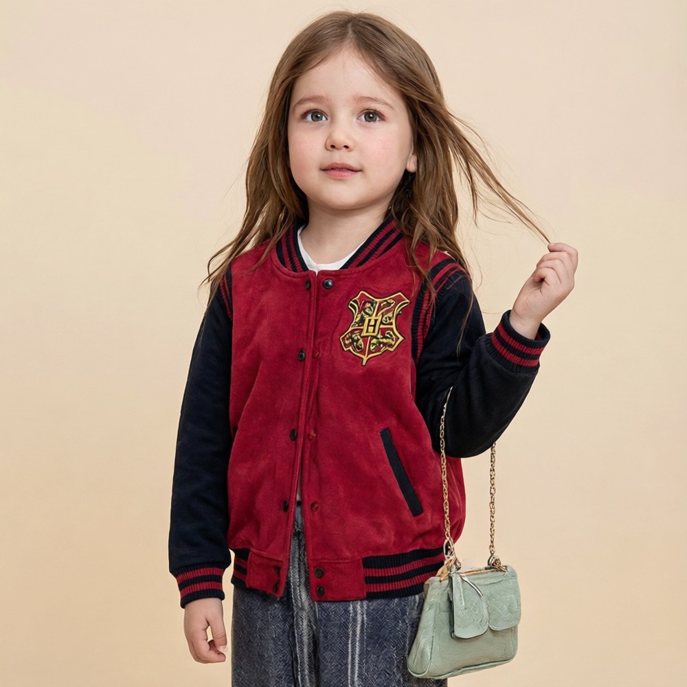 Harry Potter Gryffindor Red Black Cardigan Varsity Jacket Long Sleeve Size Small
